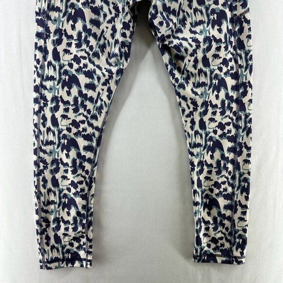 V A Core Leggings Women Sz L High Rise Pull On Animal Print Blue/Ivory - Picture 5 of 10